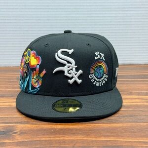 NWT Chicago White Sox Groovy Peace Love New Era 59Fifty Fitted Hat Size 7 3/4